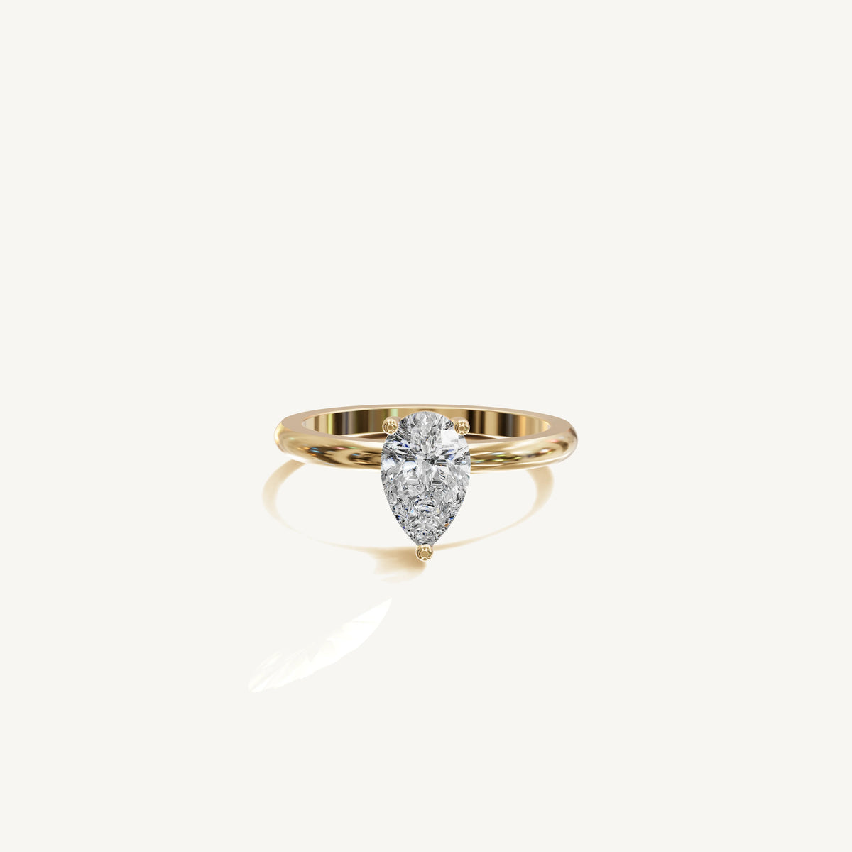 Solitaire 4-Prong Ring with 1ct Pear Diamond 