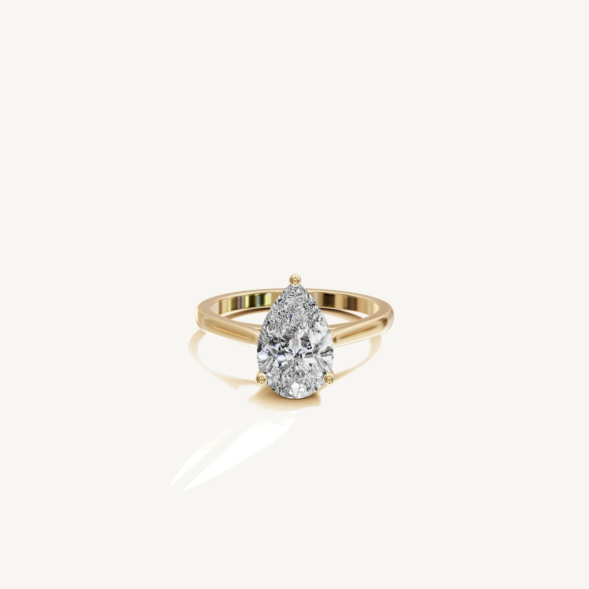 Solitaire Cathedral Ring with 0.75ct Pear Diamond