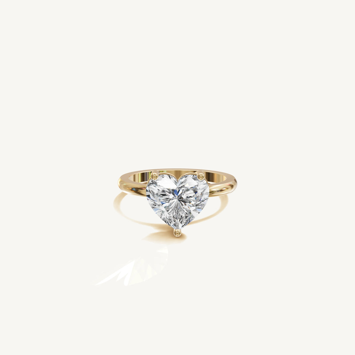 Solitaire 4-Prong Ring with 3ct Heart Diamond 