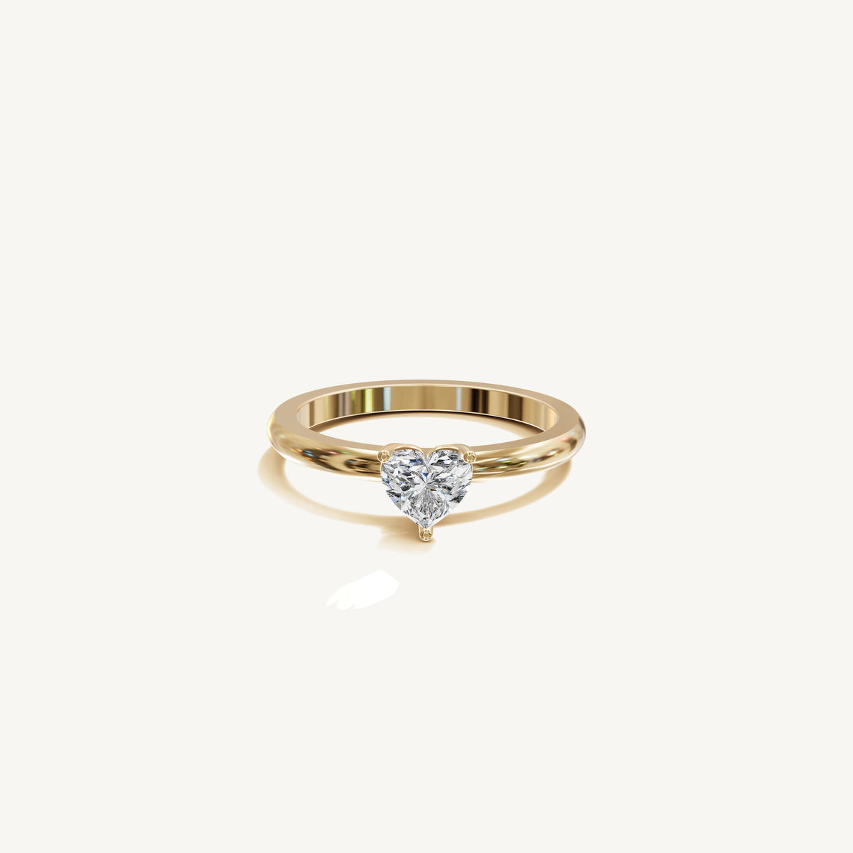Solitaire 4-Prong Ring with 0.5ct Heart Diamond 