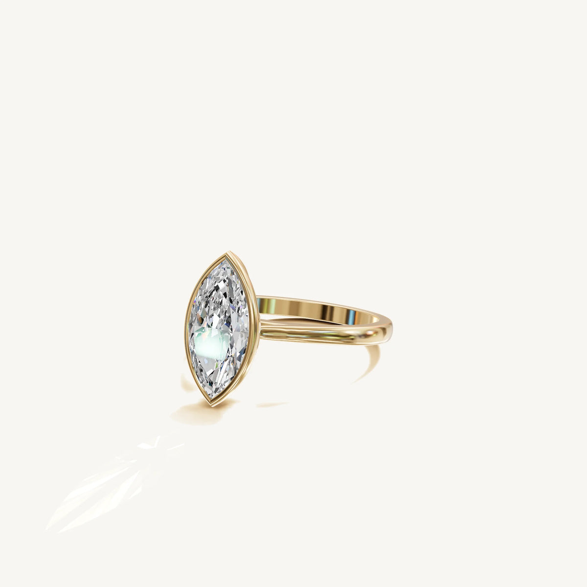 Solitaire Bezel Ring with 3ct Marquise Diamond 