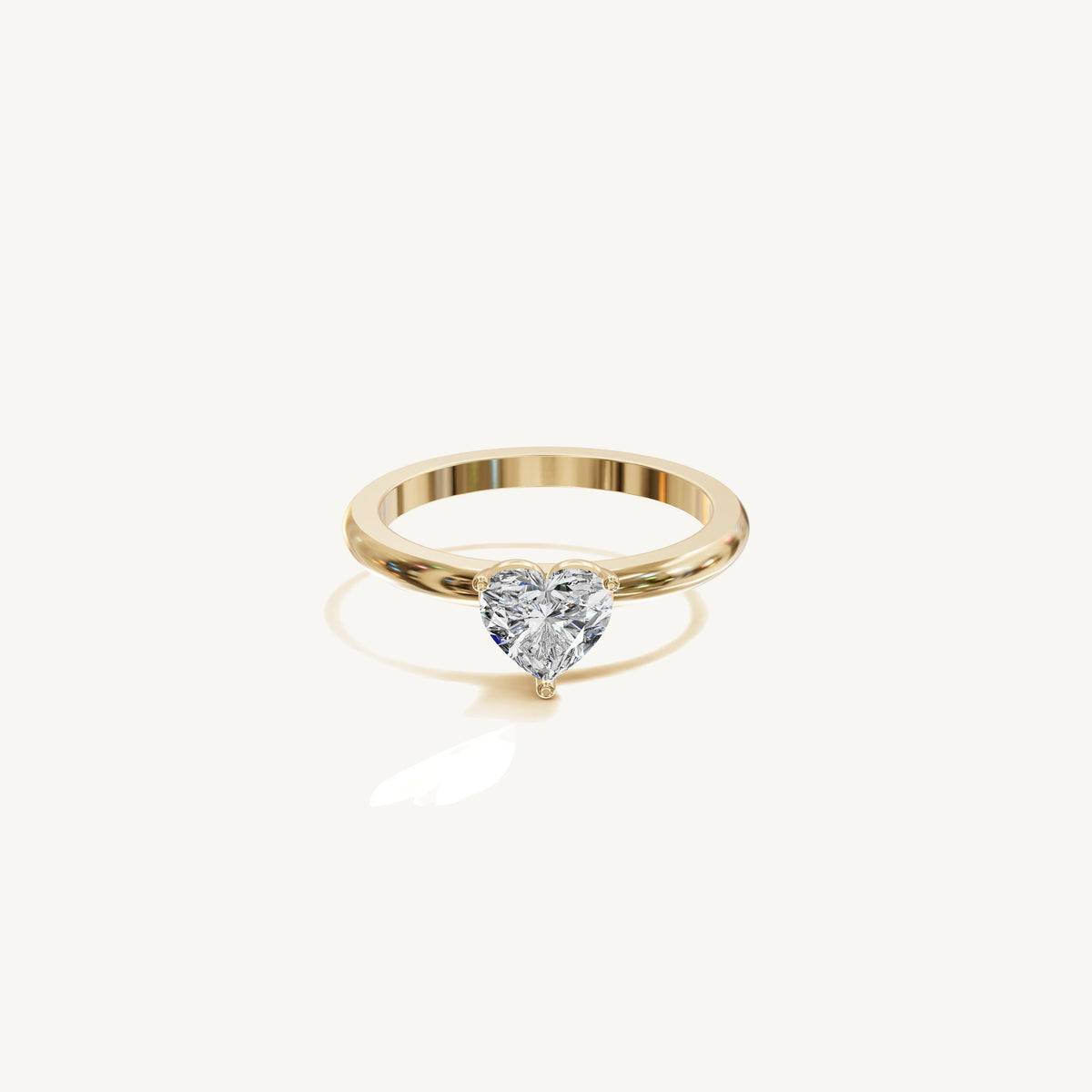 Solitaire 4-Prong Ring with 0.75ct Heart Diamond 