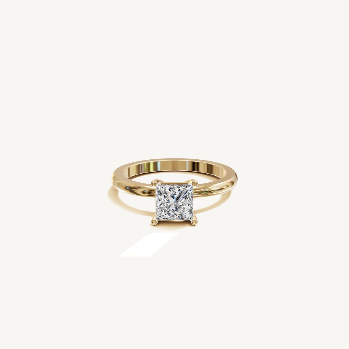 Solitaire 4-Prong Ring with 1ct Princess Diamond 