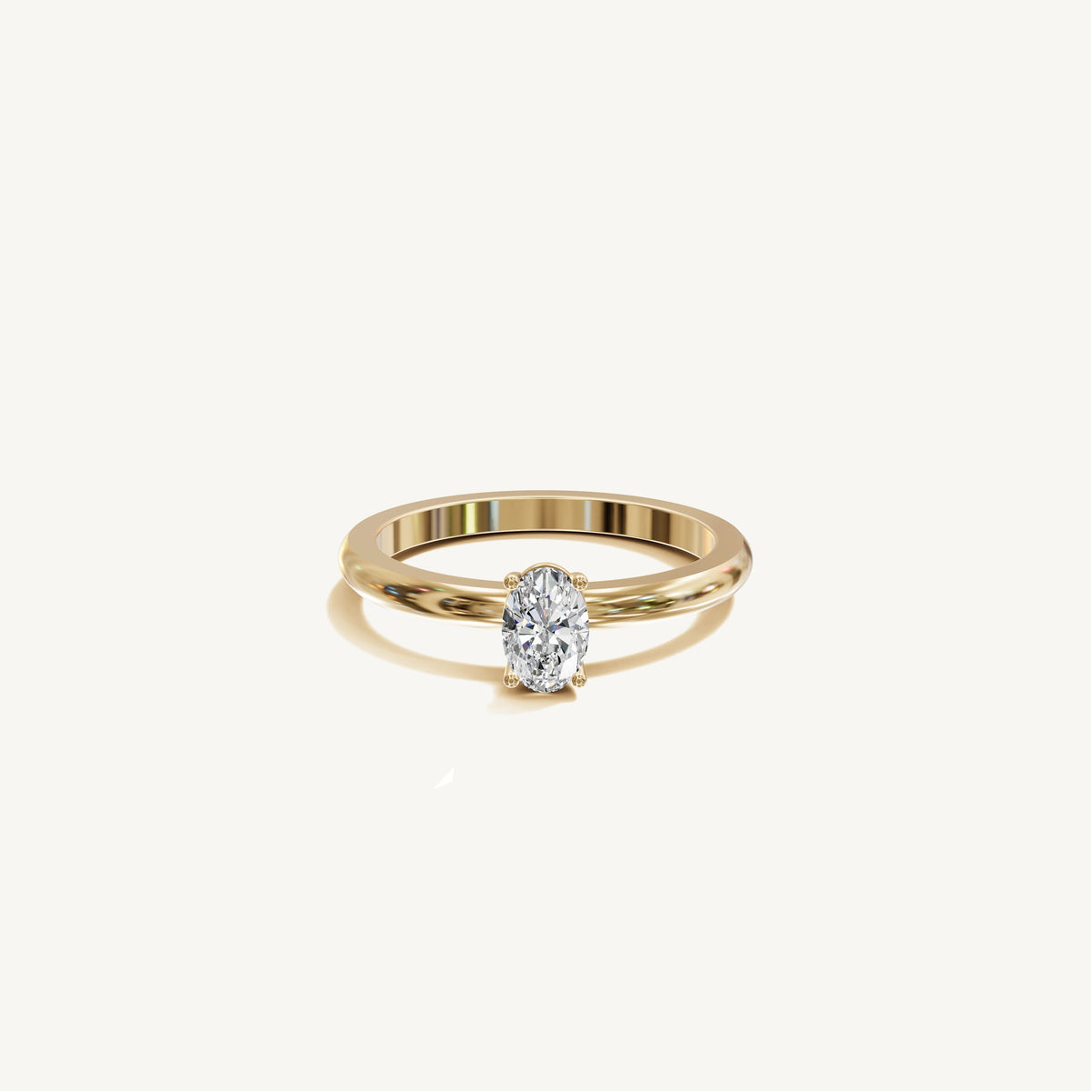 Solitaire 4-Prong Ring with 0.5ct Oval Diamond 