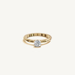 Solitaire 4-Prong Ring with 0.5ct Cushion Diamond 