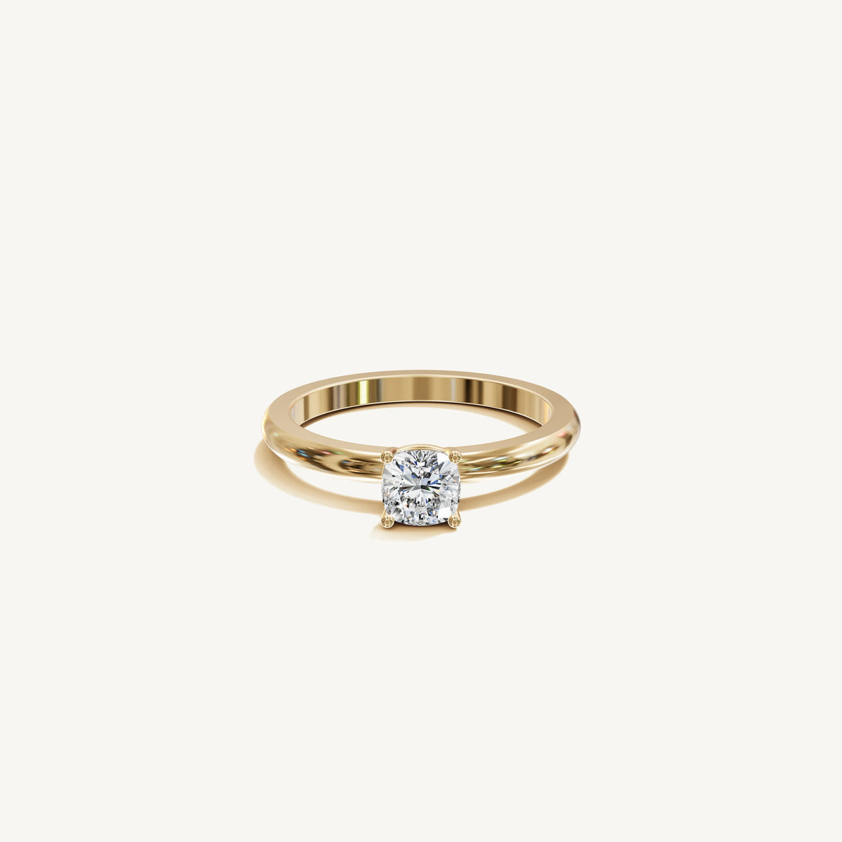 Solitaire 4-Prong Ring with 0.5ct Cushion Diamond