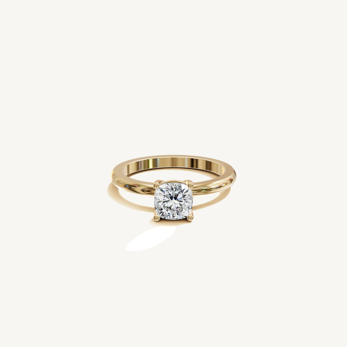 Solitaire 4-Prong Ring with 1ct Cushion Diamond 