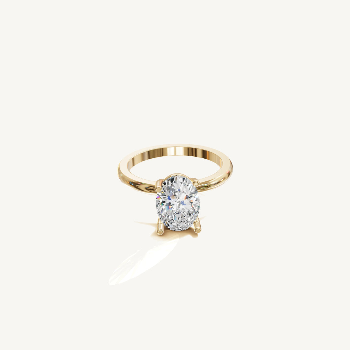 Solitaire 4-Prong Ring with 2ct Oval Diamond 