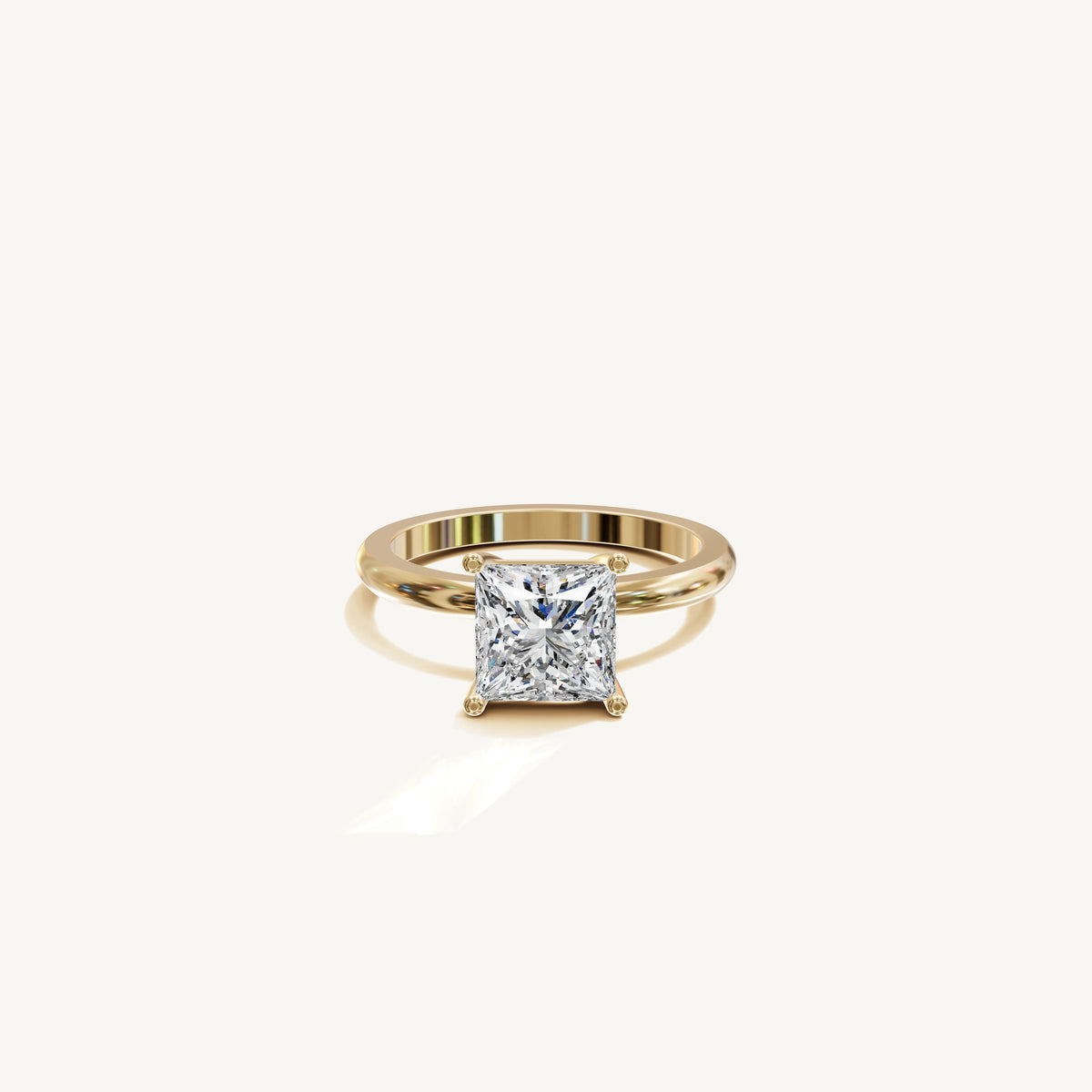 Solitaire 4-Prong Ring with 2ct Princess Diamond 