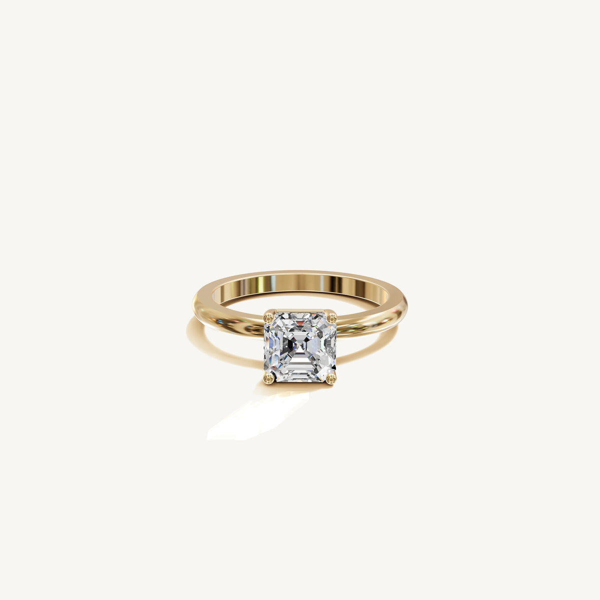 Solitaire 4-Prong Ring with 2ct Asscher Diamond