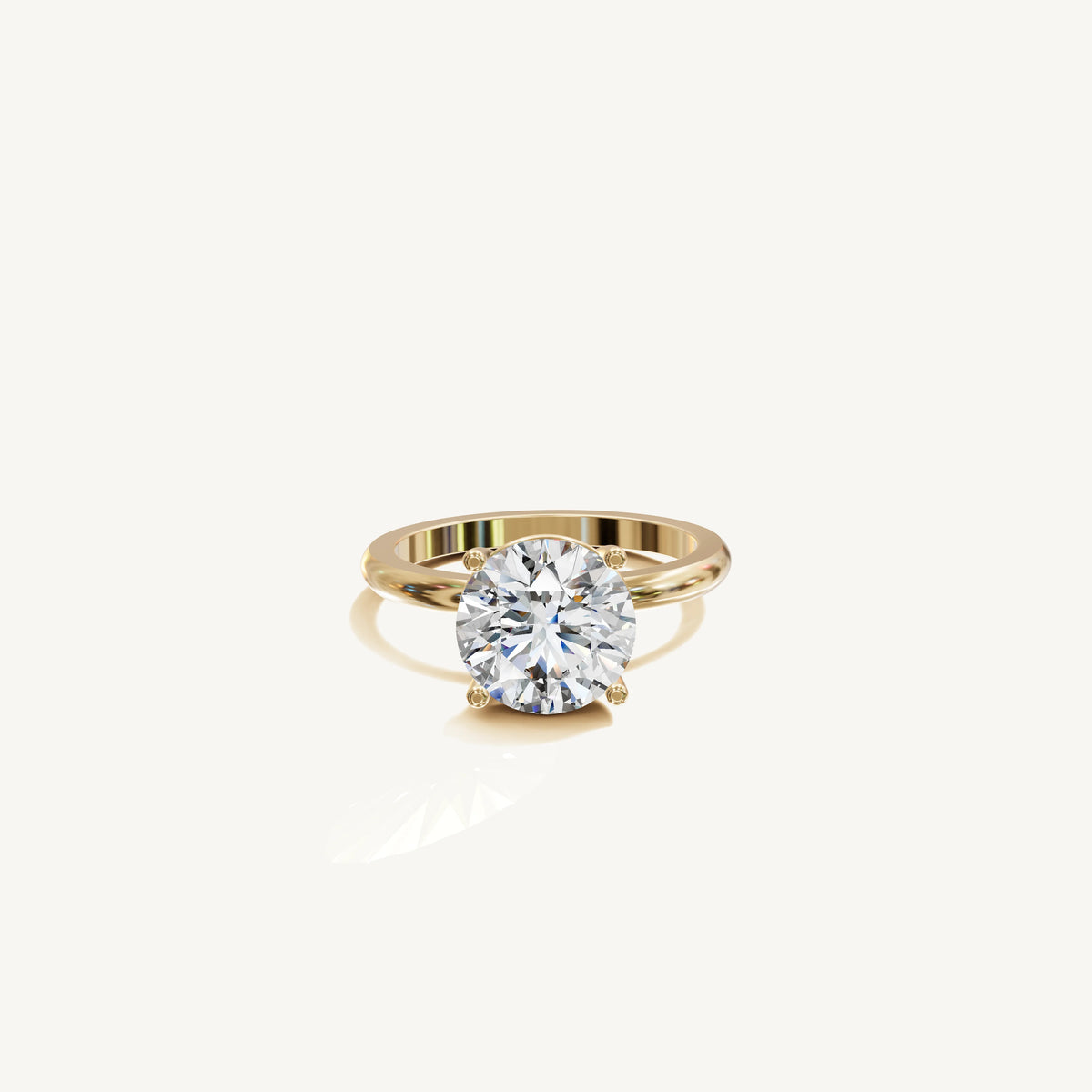 Solitaire 4-Prong Ring with 3ct Brilliant Diamond 