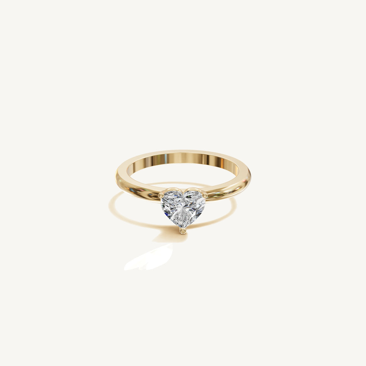 Solitaire 4-Prong Ring with 1ct Heart Diamond 