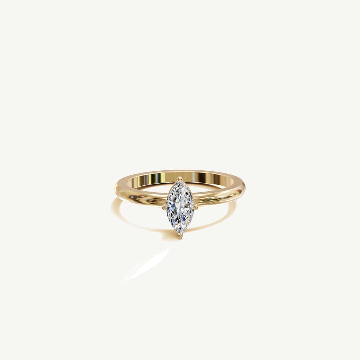 Solitaire 4-Prong Ring with 0.5ct Marquise Diamond 