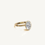 Solitaire Bezel Ring with 2ct Oval Diamond 
