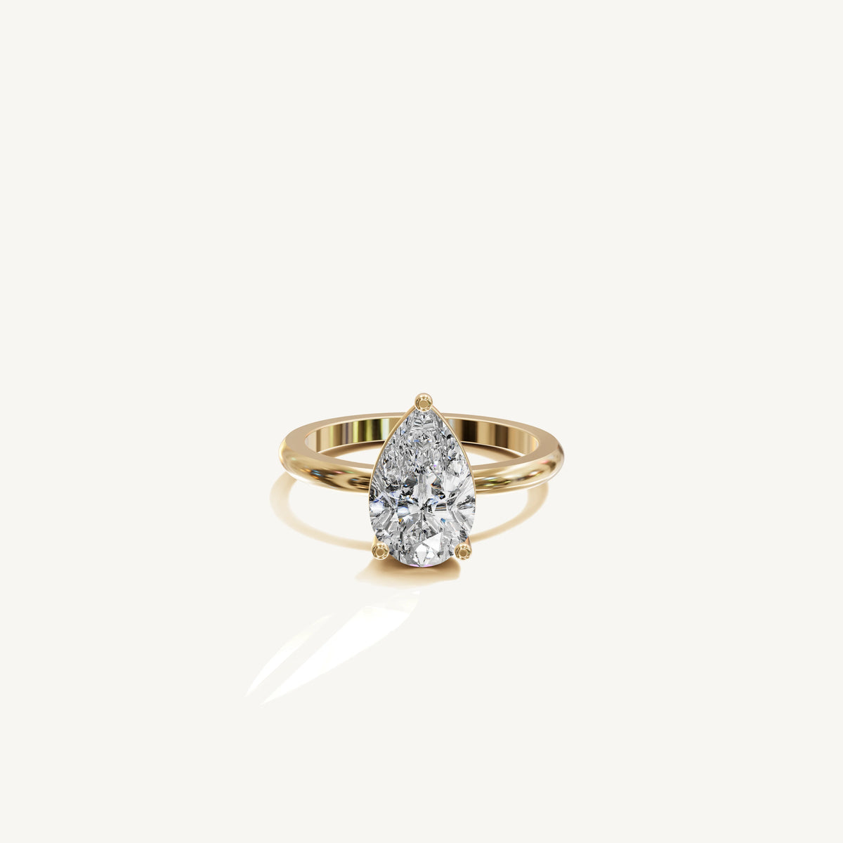 Solitaire 4-Prong Ring with 2ct Pear Diamond