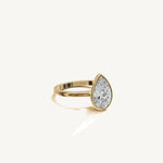 Solitaire Bezel Ring with 3ct Pear Diamond 