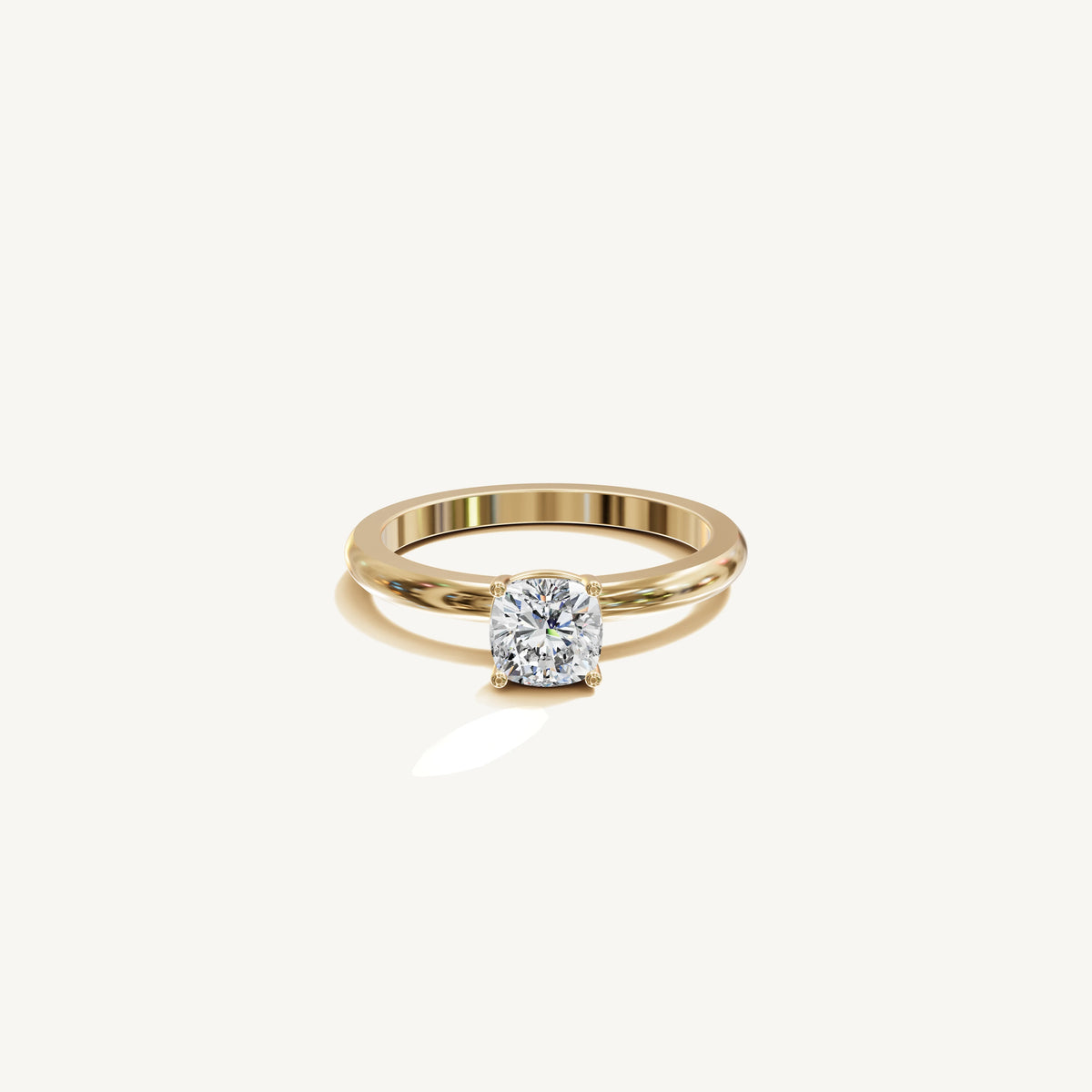 Solitaire 4-Prong Ring with 0.75ct Cushion Diamond 