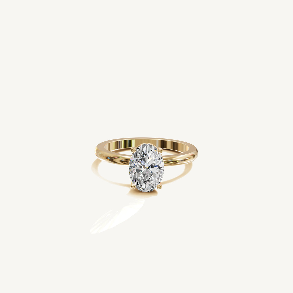 Solitaire 4-Prong Ring with 1.5ct Oval Diamond