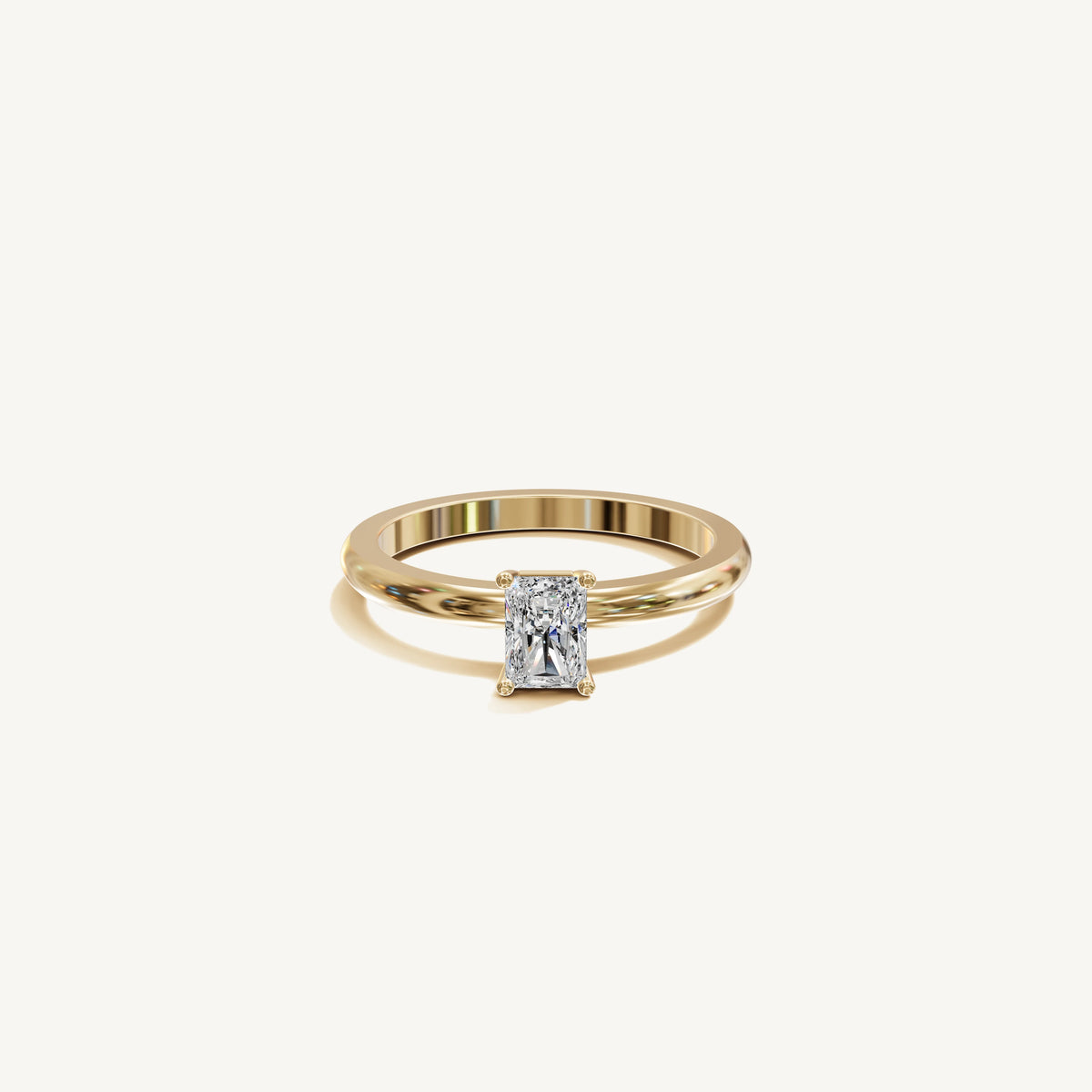 Solitaire 4-Prong Ring with 0.5ct Radiant Diamond 