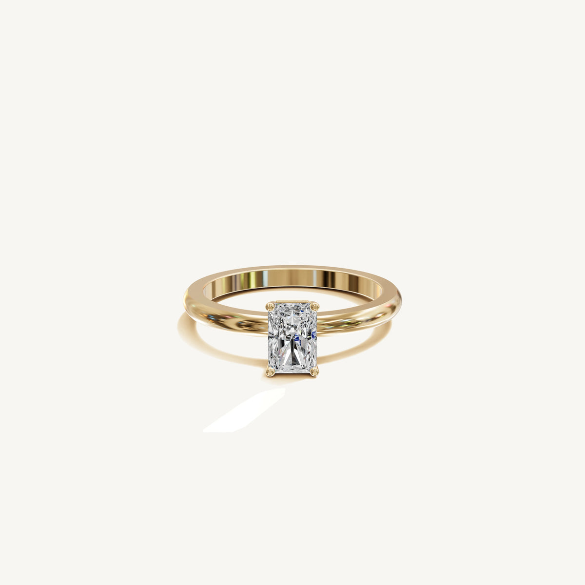 Solitaire 4-Prong Ring with 0.75ct Radiant Diamond 