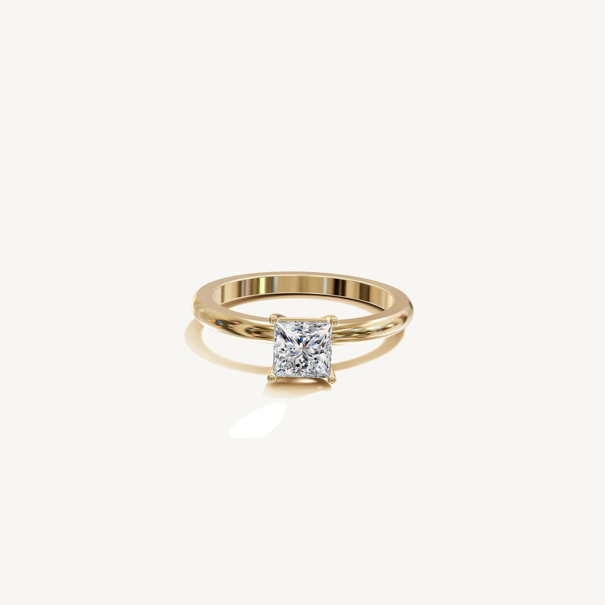 Solitaire 4-Prong Ring with 0.75ct Asscher Diamond 