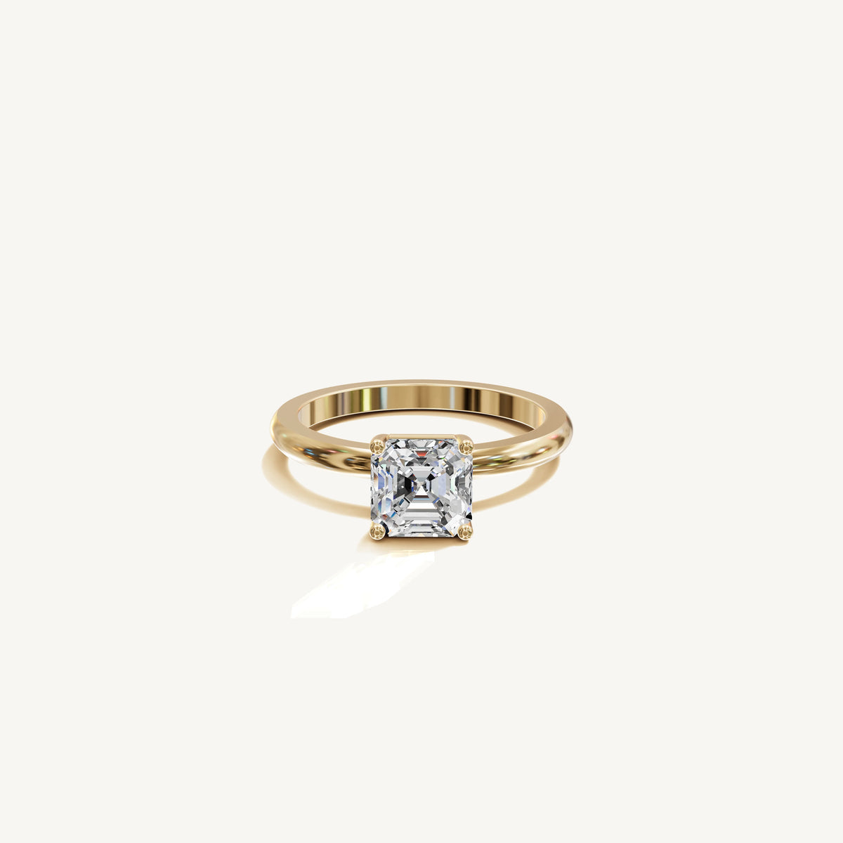 Solitaire 4-Prong Ring with 1.5ct Asscher Diamond 