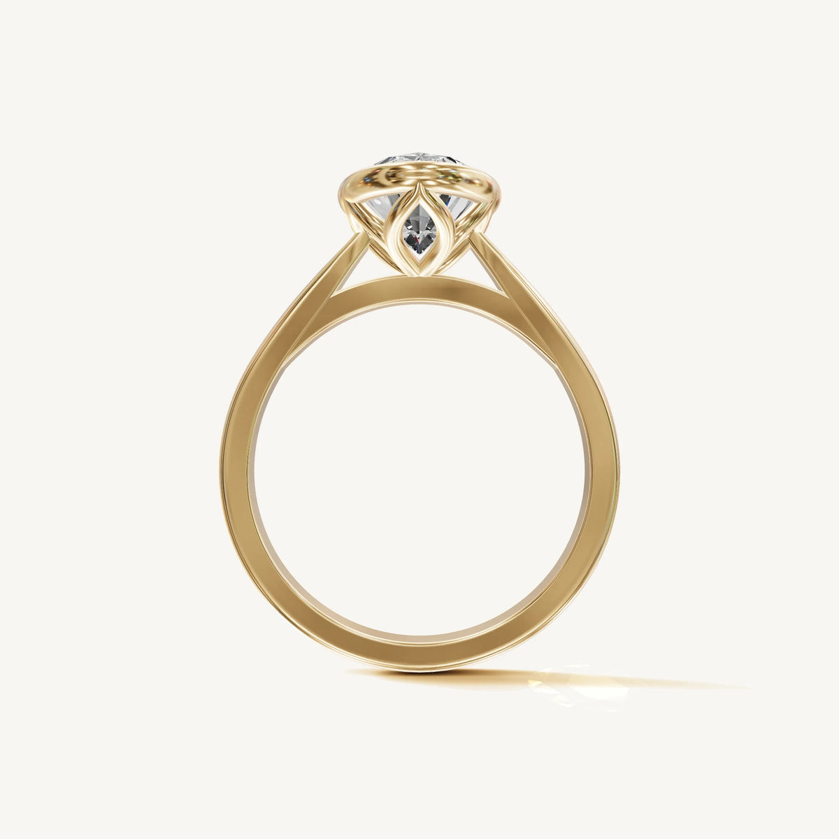 Solitaire Bezel Ring with 2ct Oval Diamond 