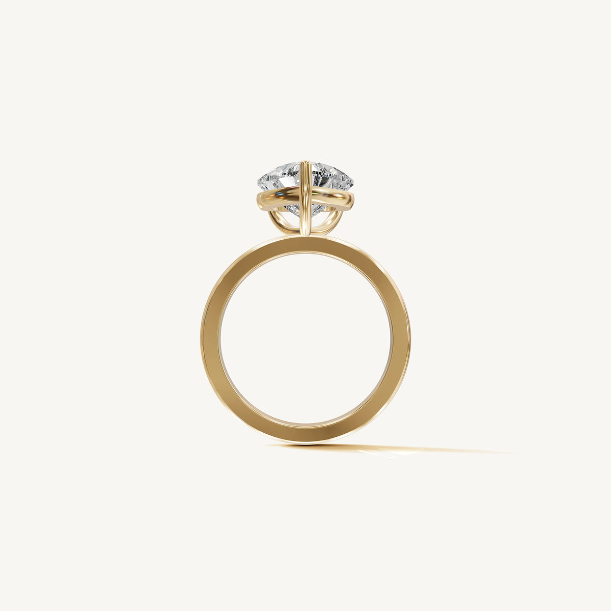 Solitaire 4-Prong Ring with 3ct Heart Diamond 