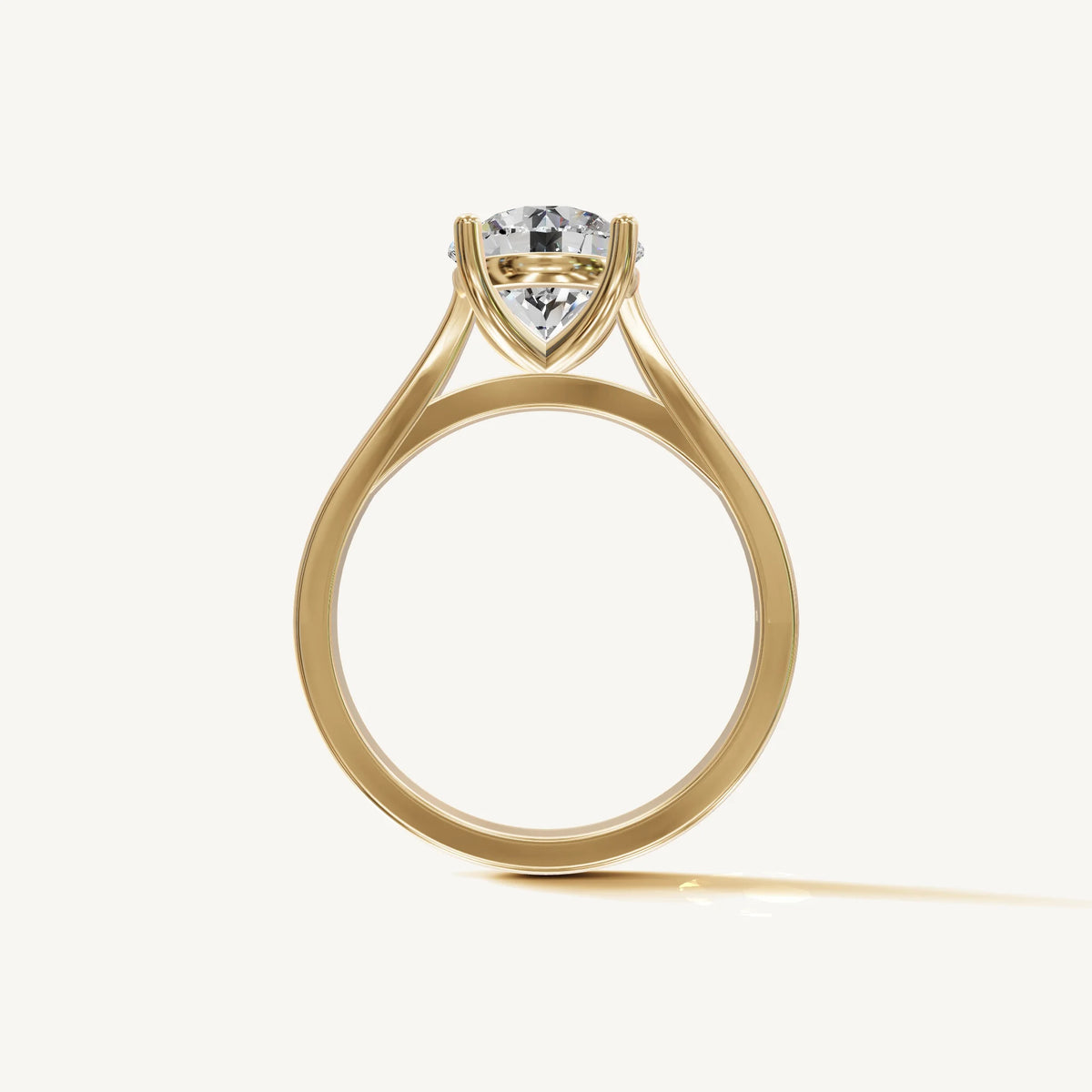 Solitaire Cathedral Ring with 2ct Brilliant Diamond 
