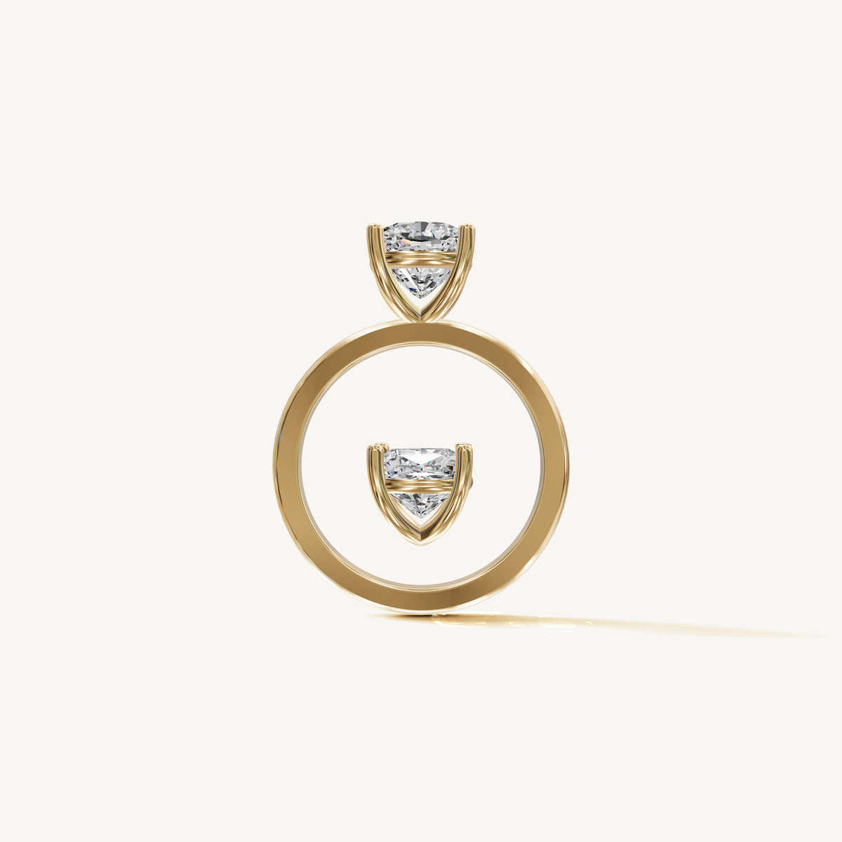 Solitaire 4-Prong Ring with 2ct Cushion Diamond 
