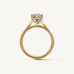 Solitaire Cathedral Ring with 0.75ct Oval Diamond 