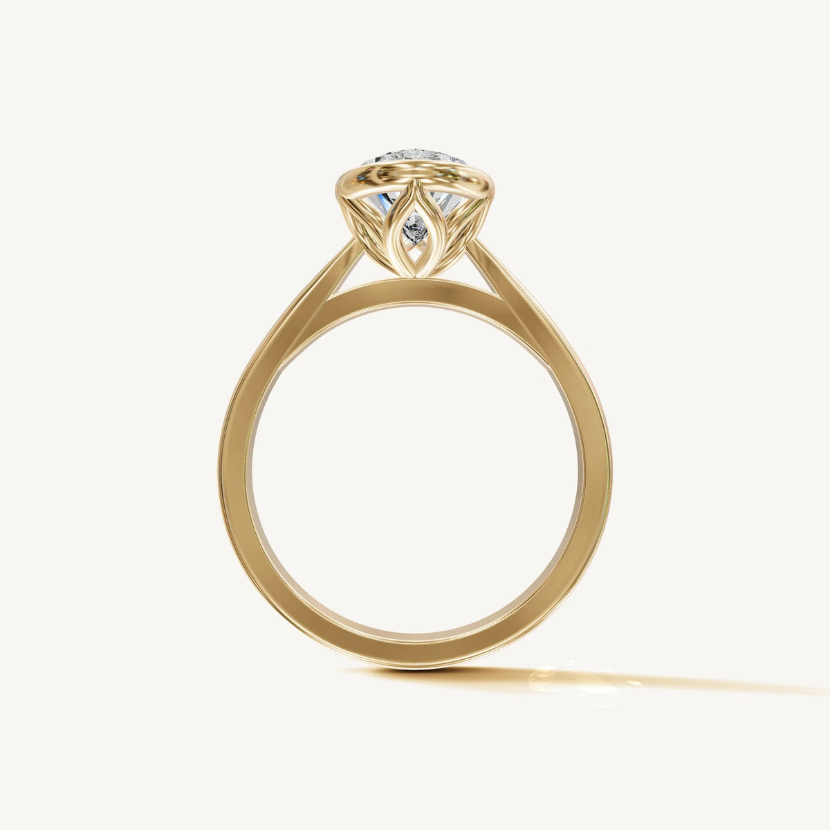 Solitaire Bezel Ring with 3ct Pear Diamond 