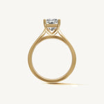 Solitaire Cathedral Ring with 3ct Radiant Diamond 