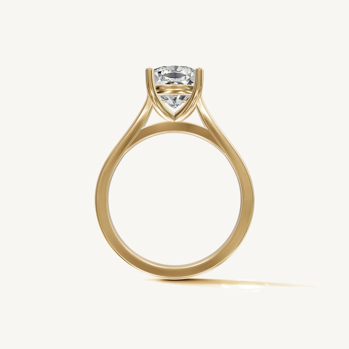 Solitaire Cathedral Ring with 2ct Cushion Diamond 