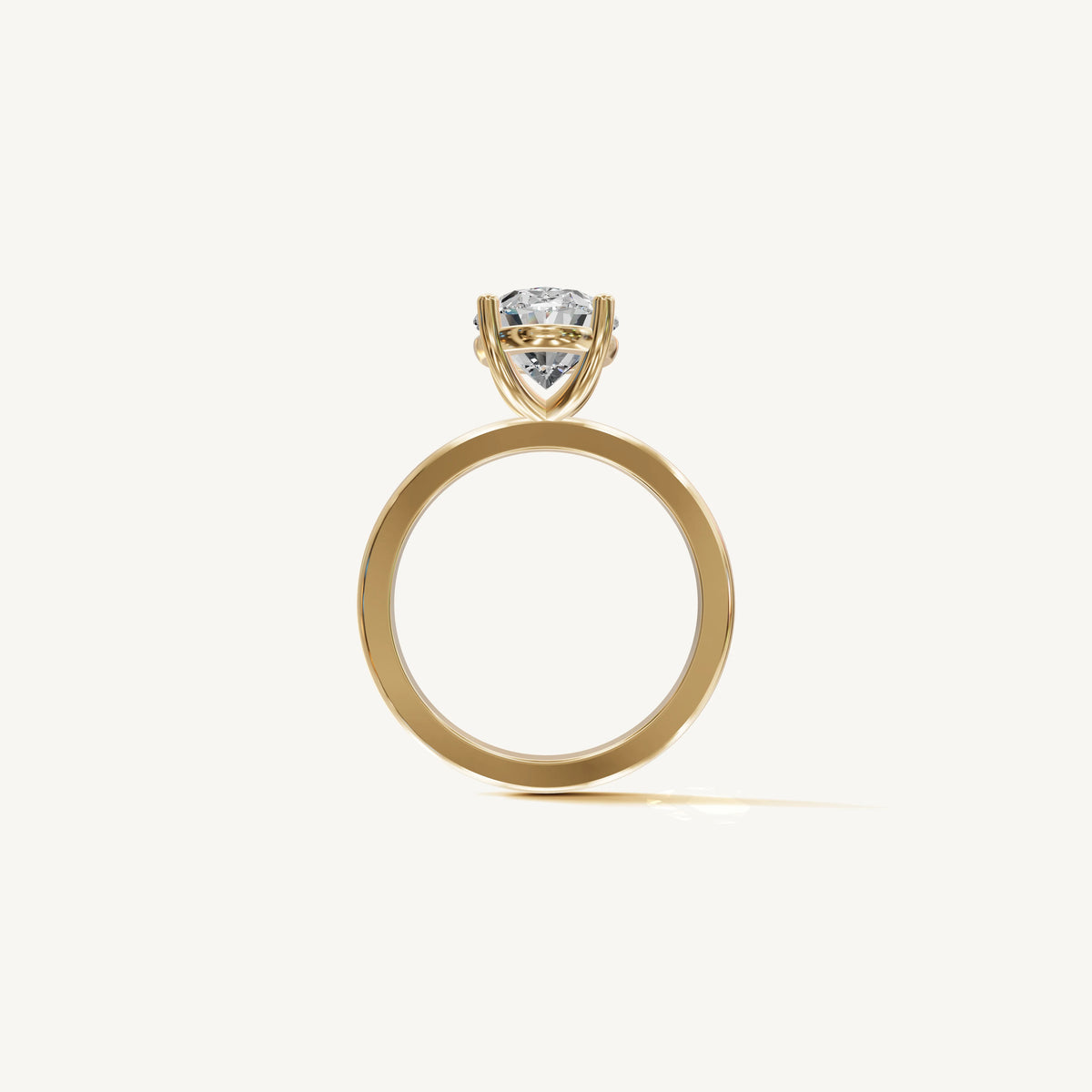 Solitaire 4-Prong Ring with 3ct Oval Diamond 