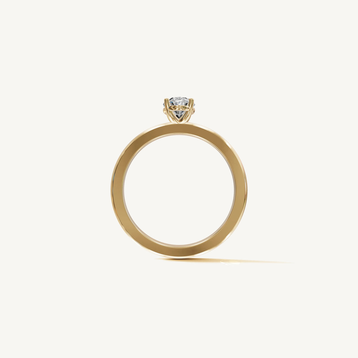 Solitaire 4-Prong Ring with 0.75ct Oval Diamond 