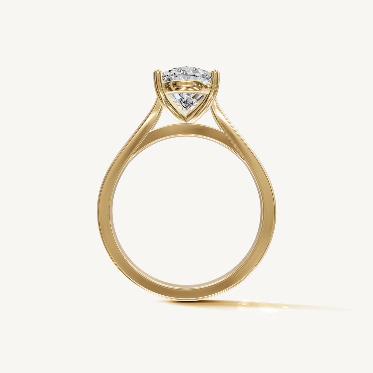 Solitaire Cathedral Ring with 0.75ct Pear Diamond 