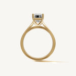 Solitaire Cathedral Ring with 2ct Emerald Diamond 