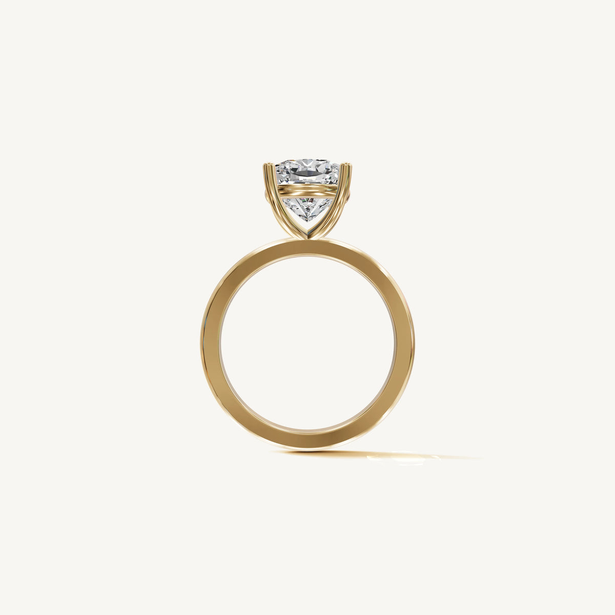 Solitaire 4-Prong Ring with 3ct Cushion Diamond 