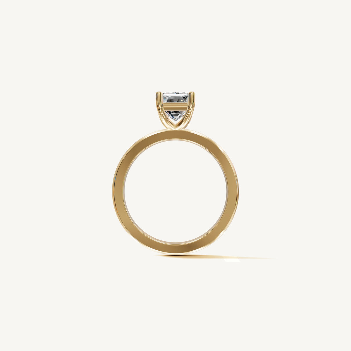 Solitaire 4-Prong Ring with 2ct Emerald Diamond 