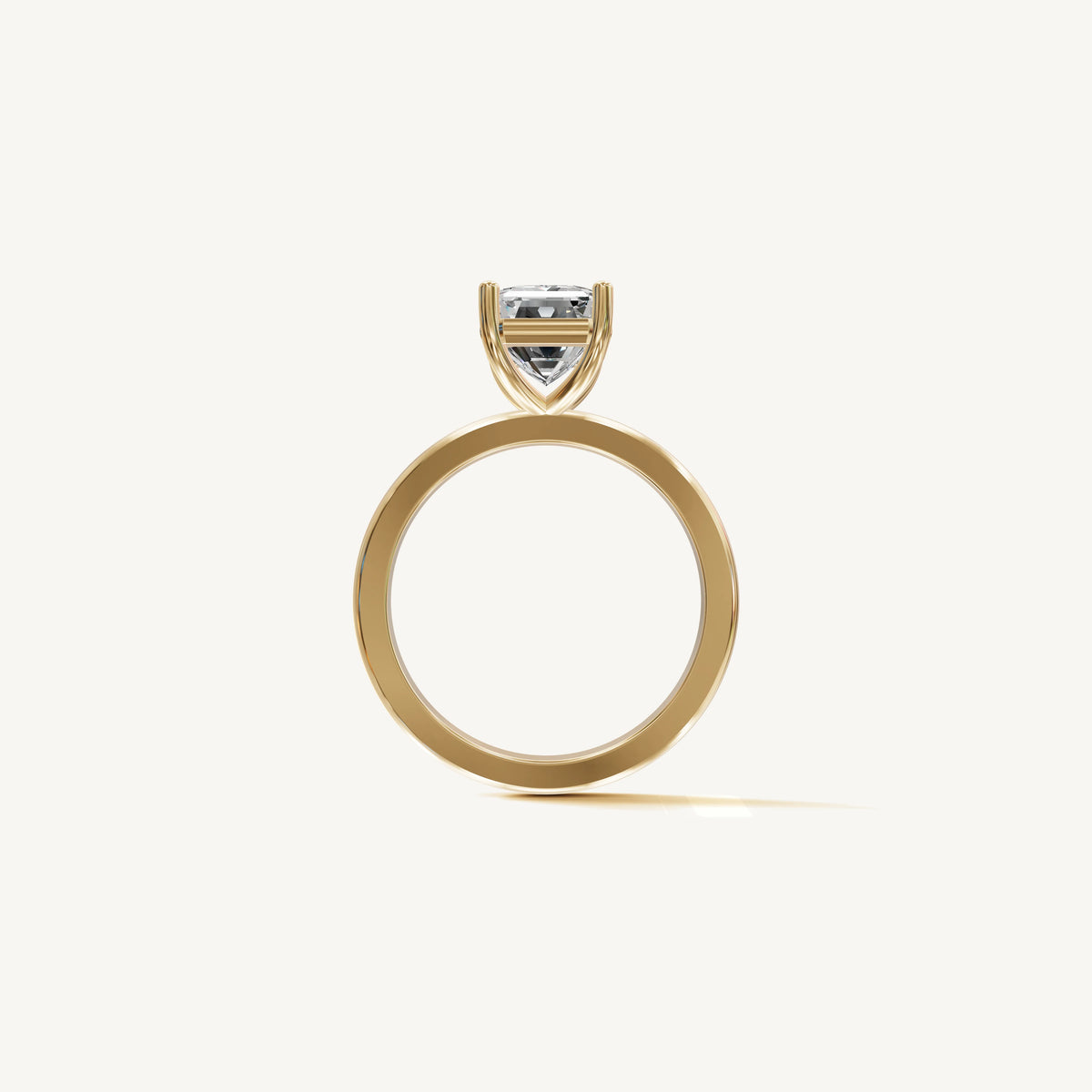 Solitaire 4-Prong Ring with 3ct Emerald Diamond 