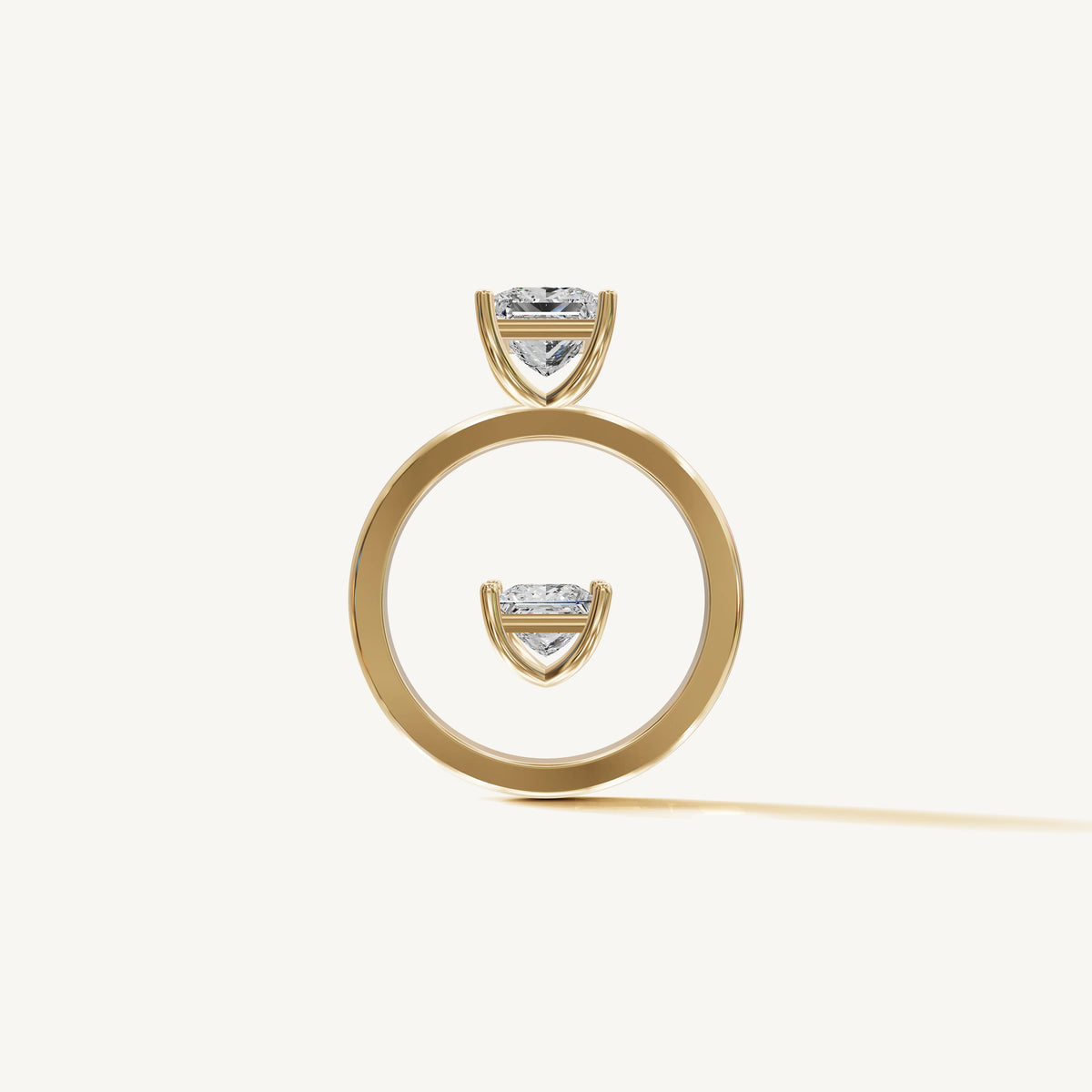 Solitaire 4-Prong Ring with 1.5ct Princess Diamond 