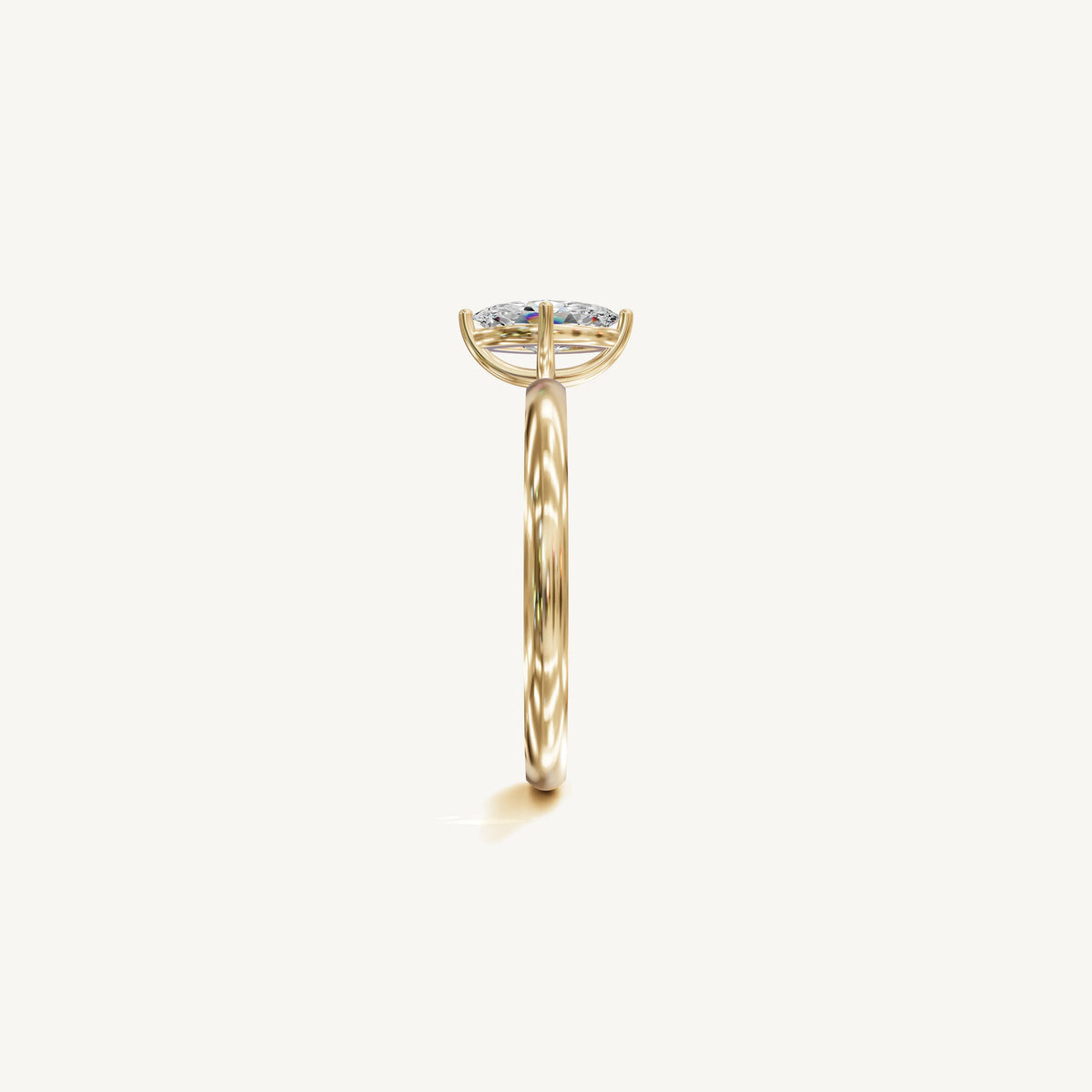 Solitaire 4-Prong Ring with 0.5ct Marquise Diamond 