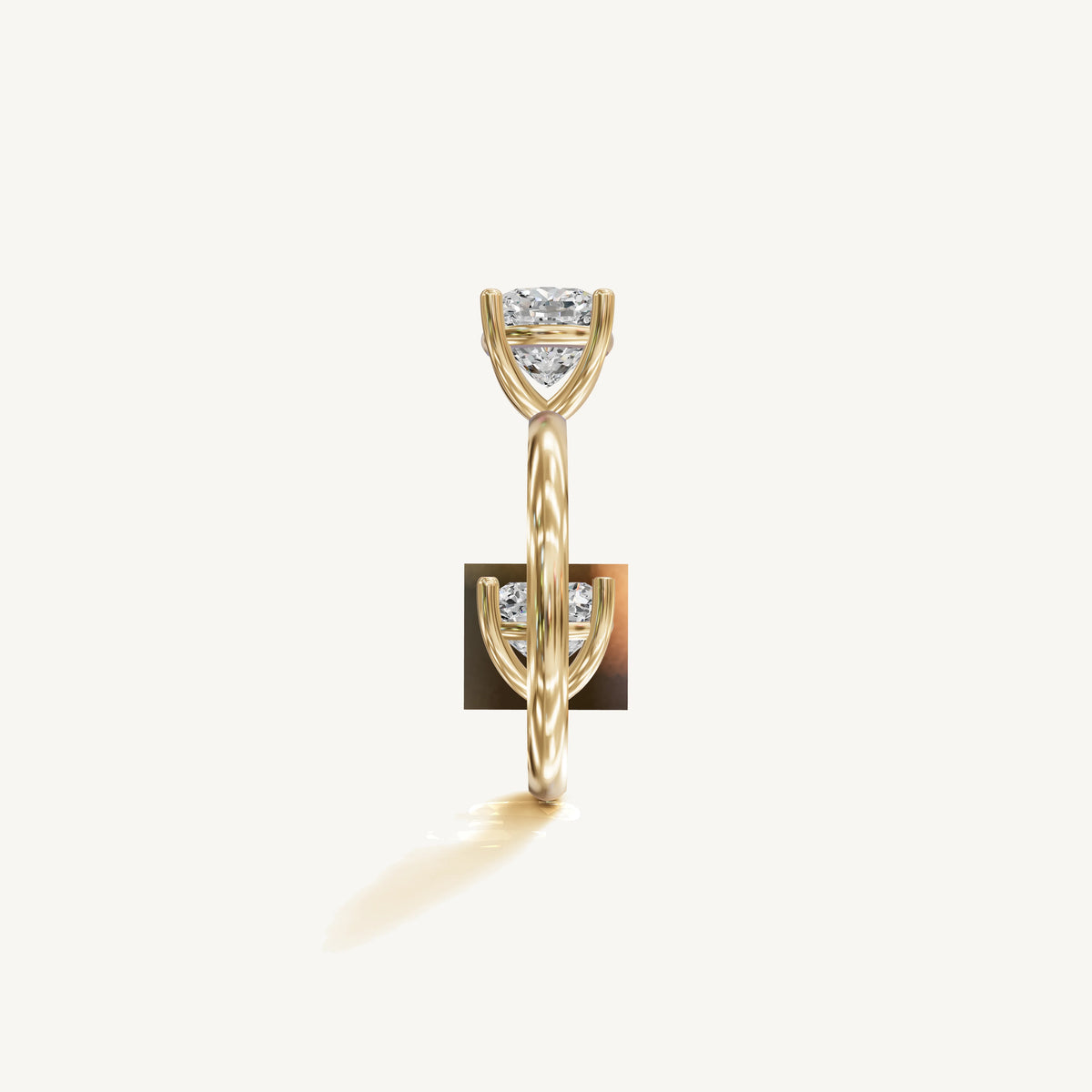 Solitaire 4-Prong Ring with 2ct Cushion Diamond 