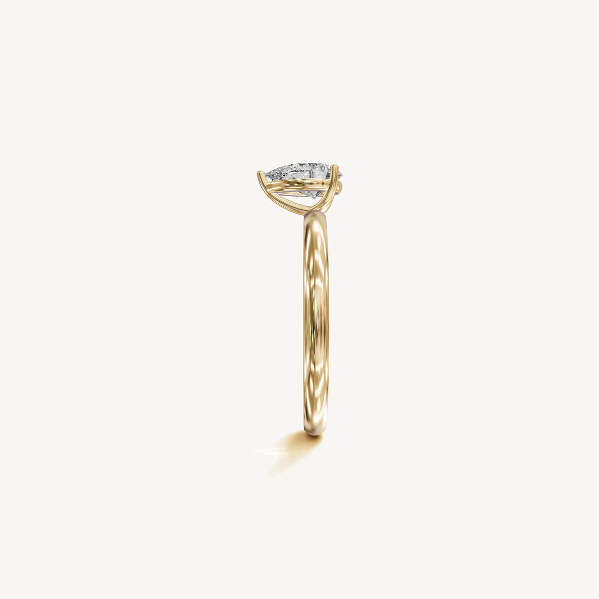 Solitaire 4-Prong Ring with 0.75ct Pear Diamond 