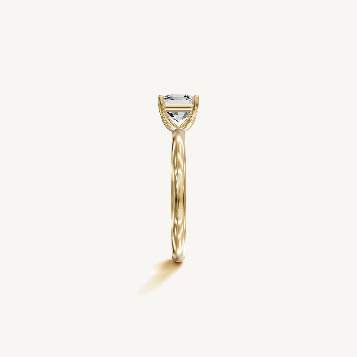 Solitaire 4-Prong Ring with 1.5ct Asscher Diamond 
