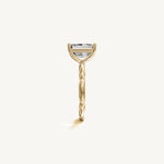 Solitaire 4-Prong Ring with 3ct Emerald Diamond 