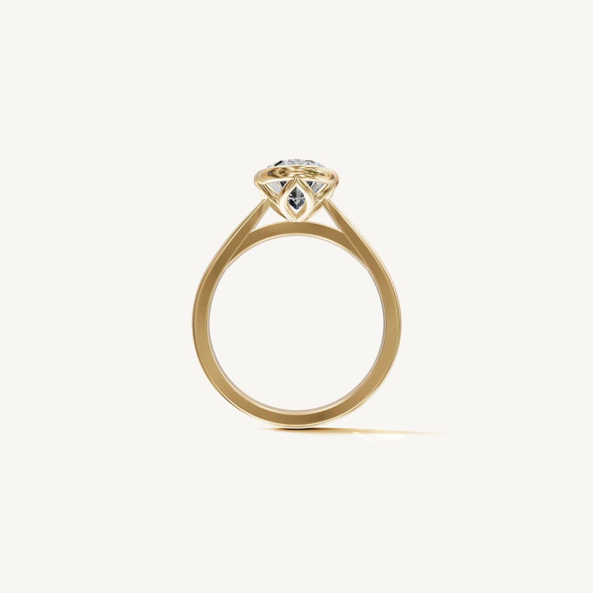 Solitaire Bezel Ring with 2ct Oval Diamond 