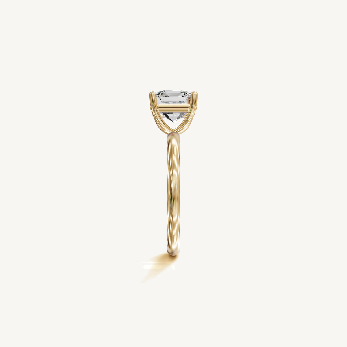 Solitaire 4-Prong Ring with 3ct Asscher Diamond 