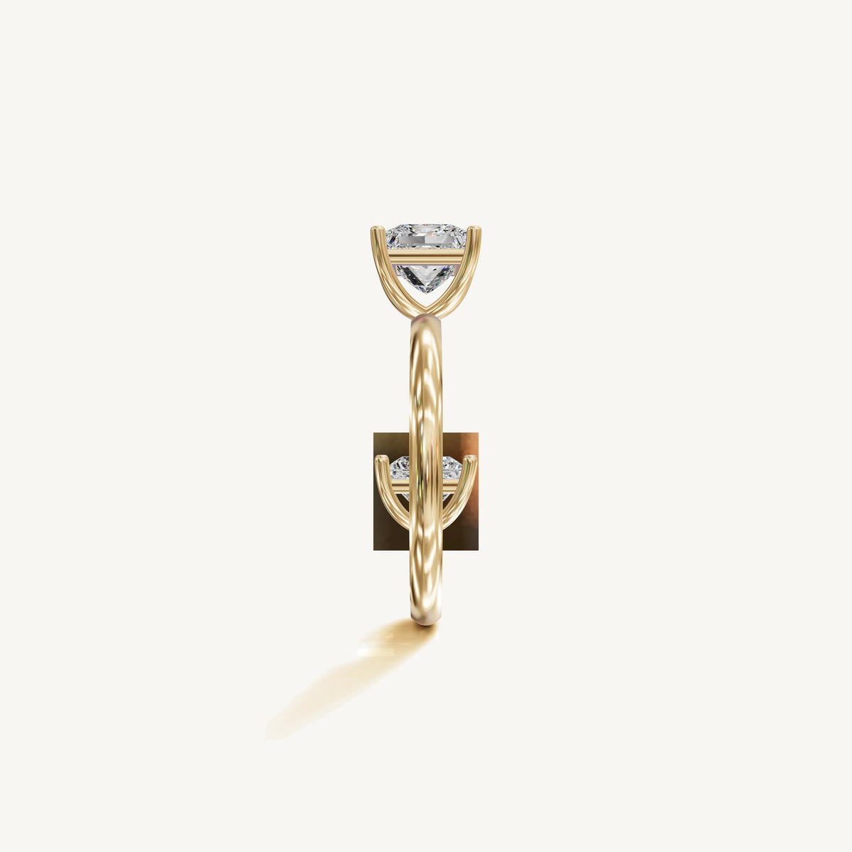 Solitaire 4-Prong Ring with 1.5ct Princess Diamond 